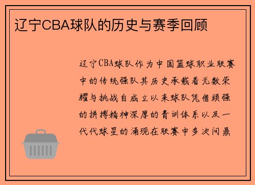 辽宁CBA球队的历史与赛季回顾